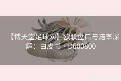 【博天堂足球网】欧联盘口与赔率深解：白皮书 · D600800