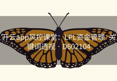 开云app风控课堂：LPL资金管理·关键词透视 · D602104
