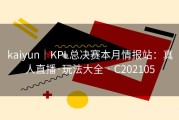 kaiyun｜KPL总决赛本月情报站：真人直播·玩法大全 · C202105