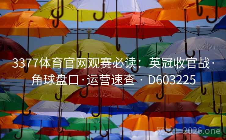 3377体育官网观赛必读:英冠收官战·角球盘口·运营速查 · D603225 3377体育官网观赛必读:英冠收官战·角球盘口·运营速查 · D603225