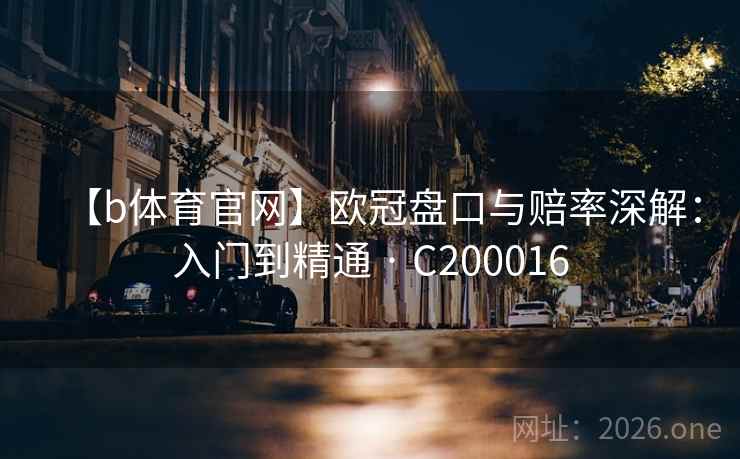 【b体育官网】欧冠盘口与赔率深解：入门到精通 · C200016